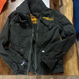 Superdry Army Green utility Jacket with Yellow Details